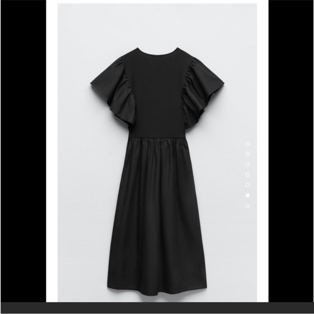 Zara Black Flutter Sleeve Midi Sundress - Picture 11 of 16